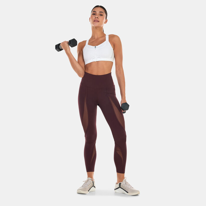 Nike Women's One Mesh-Panelled 7/8 Training Leggings Brown Nike Women's One Mesh-Panelled 7/8 Training Leggings Brown image number 2