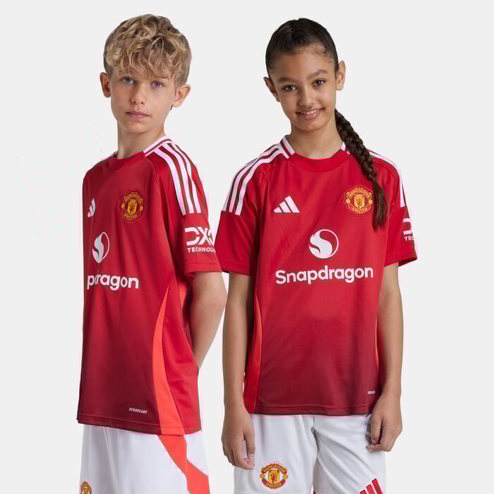 adidas Kids' Manchester United 24/25 Home Replica Football Jersey Red adidas Kids' Manchester United 24/25 Home Replica Football Jersey Red image number 0