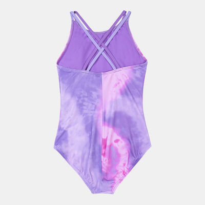 Nike Swim Kids' Tie-Dye Spiderback One-Piece Swimsuit Purple