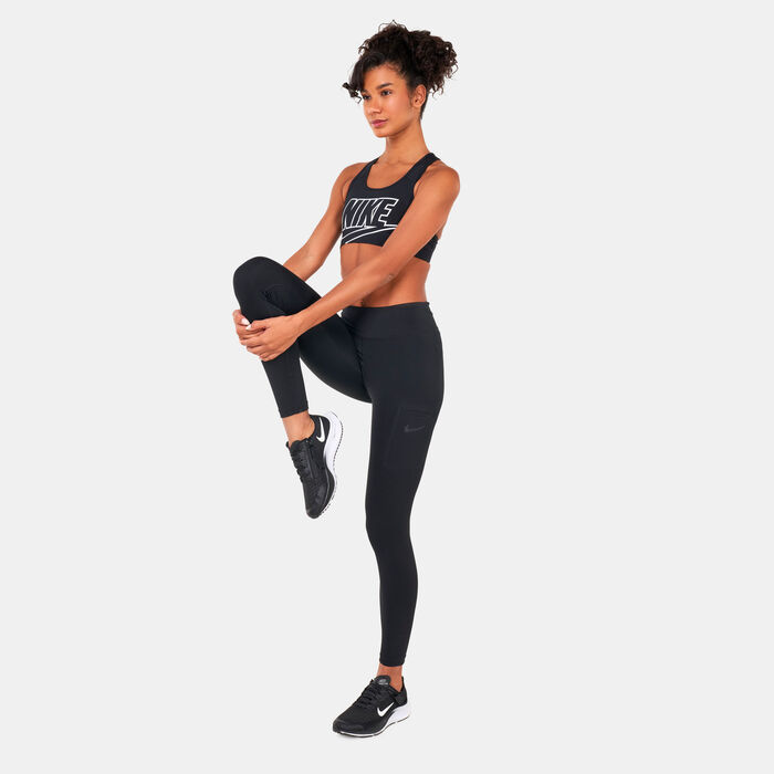 Nike Women's Swoosh Futura Sports Bra Black Nike Women's Swoosh Futura Sports Bra Black image number 2