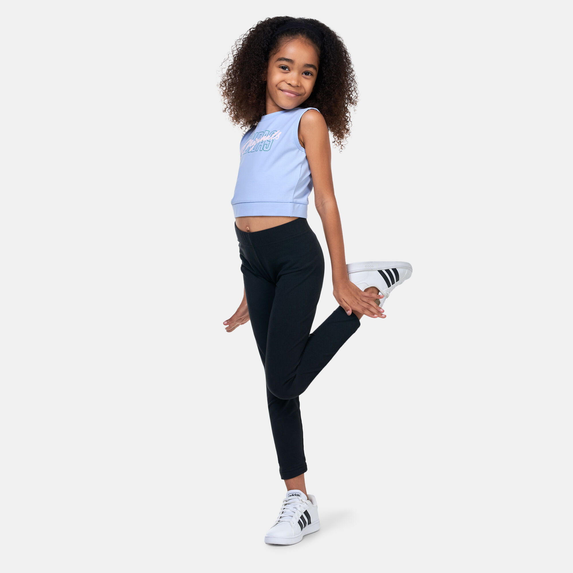 Kids Graphic Print Crop Tank Top Blue adidas Originals in KSA SSS