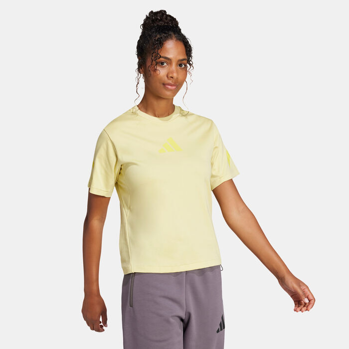 adidas Women's Z.N.E. T-Shirt yellow adidas Women's Z.N.E. T-Shirt yellow image number 2
