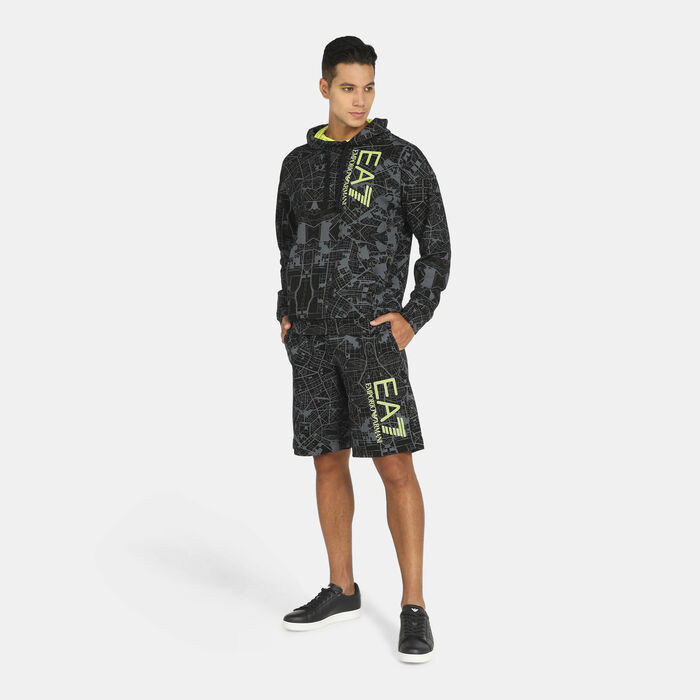 EA7 Emporio Armani Men's Allover Print Shorts Black EA7 Emporio Armani Men's Allover Print Shorts Black image number 2