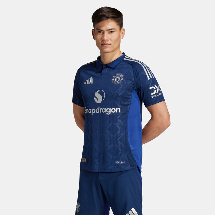 adidas Men's Manchester United 24/25 Away Authentic Football Jersey Blue adidas Men's Manchester United 24/25 Away Authentic Football Jersey Blue image number 0