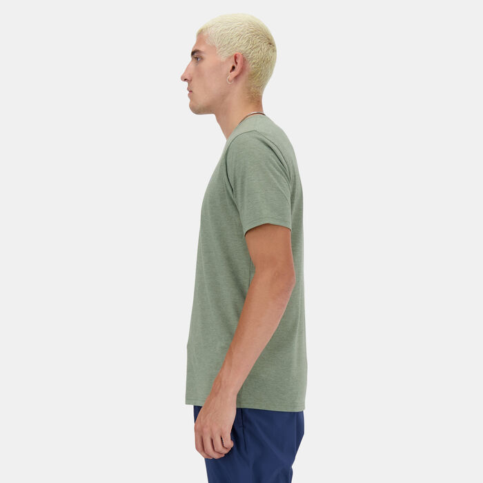 New Balance Men's Sport Essentials Heathertech Running T-Shirt Green New Balance Men's Sport Essentials Heathertech Running T-Shirt Green image number 2