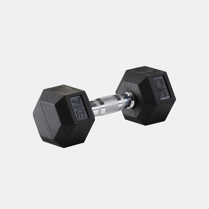 Body Sculpture Hex Rubber Dumbbell (7kg) Multi-Color image number 0