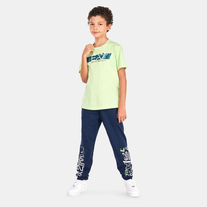EA7 Emporio Armani Kids' Logo Series Sweatpants Blue EA7 Emporio Armani Kids' Logo Series Sweatpants Blue image number 2