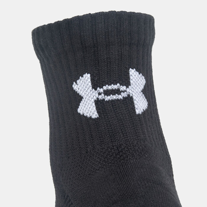 Under Armour Training Cotton Quarter-Crew Socks (3 Pairs) Black Under Armour Training Cotton Quarter-Crew Socks (3 Pairs) Black image number 3