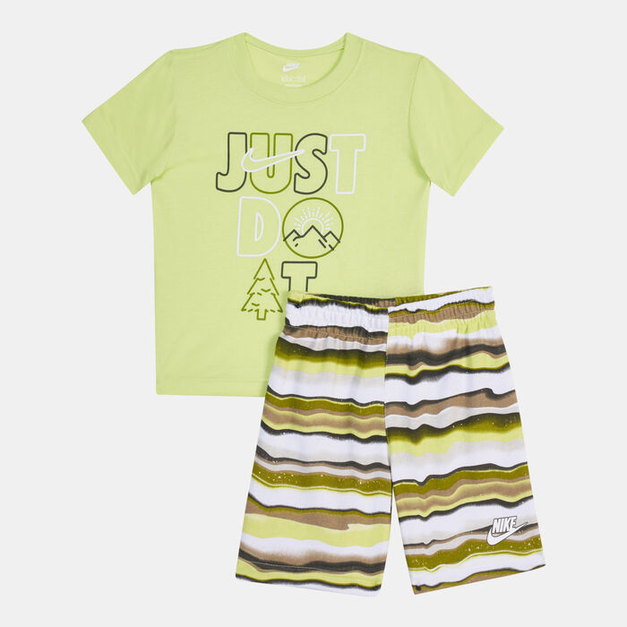 Nike Kids' Sportswear LNT Allover Print T-Shirt And Shorts Set Green Nike Kids' Sportswear LNT Allover Print T-Shirt And Shorts Set Green image number 0