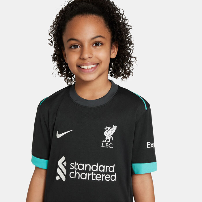 Nike Kids' Liverpool 24/25 Away Replica Football Jersey Black Nike Kids' Liverpool 24/25 Away Replica Football Jersey Black image number 3