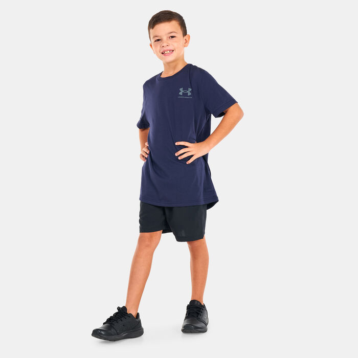Under Armour Kids' UA Sportstyle Left Chest T-Shirt Blue Under Armour Kids' UA Sportstyle Left Chest T-Shirt Blue image number 2