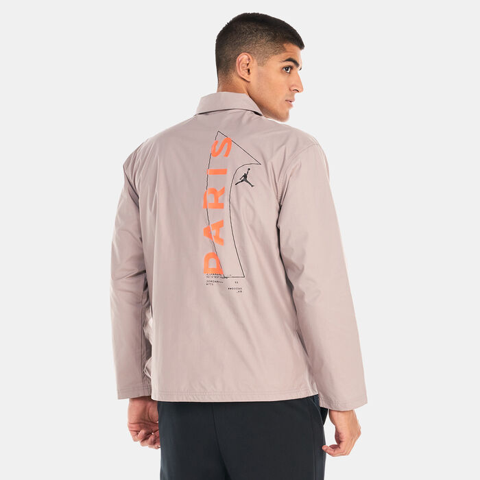 Jordan Men's Paris Saint-Germain Woven Jacket Brown Jordan Men's Paris Saint-Germain Woven Jacket Brown image number 1