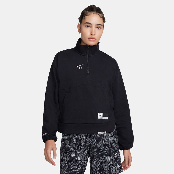 Nike Women's Swoosh Fly 1/4-Zip Basketball Graphic Top Black Nike Women's Swoosh Fly 1/4-Zip Basketball Graphic Top Black image number 0