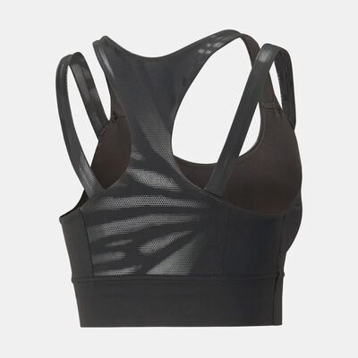 PUMA Women's Nova Shine Mid Impact Eversculpt Sports Bra Black