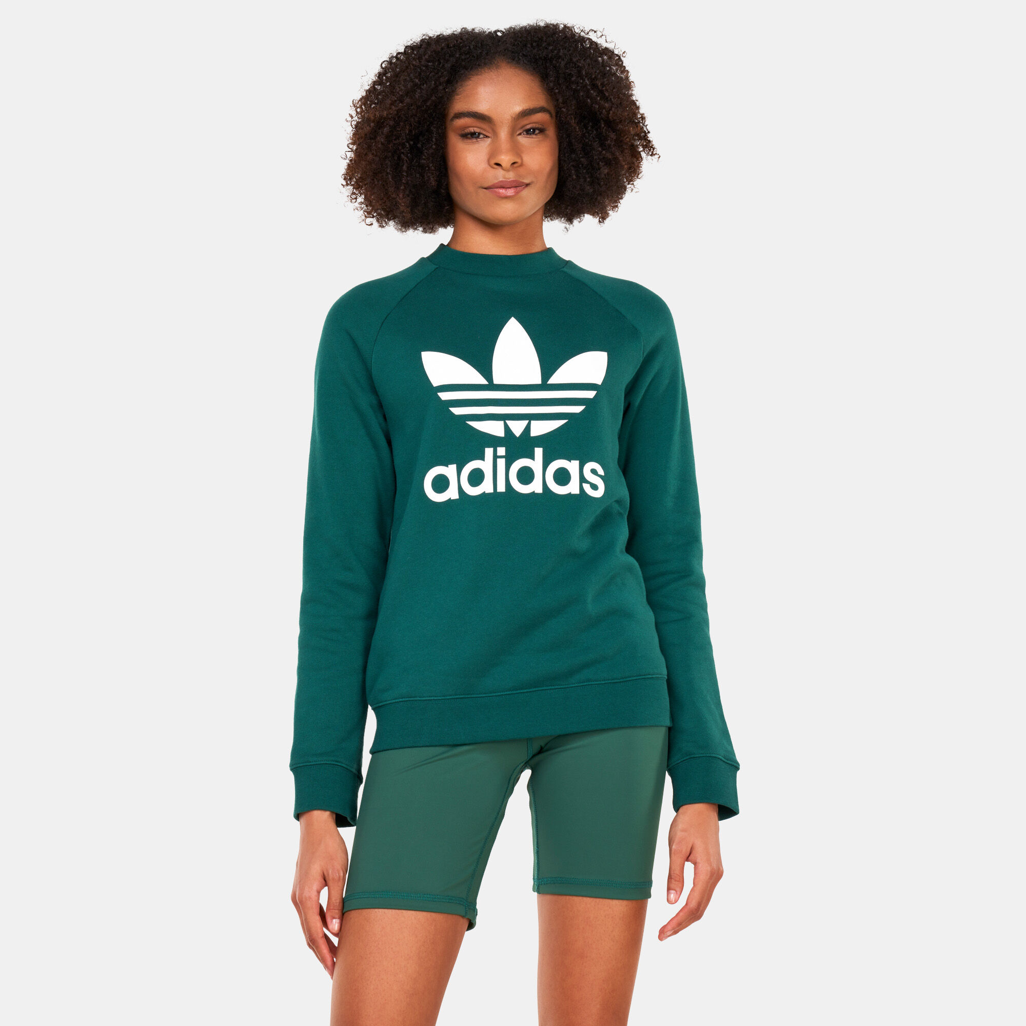 Buy adidas Originals Women s Original Trefoil Sweatshirt Green in