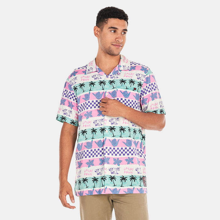 Vans Men's x Stranger Things California Stripe Shirt Pink Vans Men's x Stranger Things California Stripe Shirt Pink image number 0