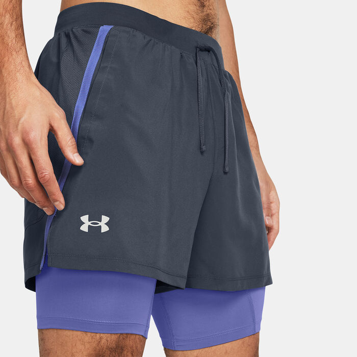 Under Armour Men's Launch 2-in-1 Running Shorts Grey image number 3