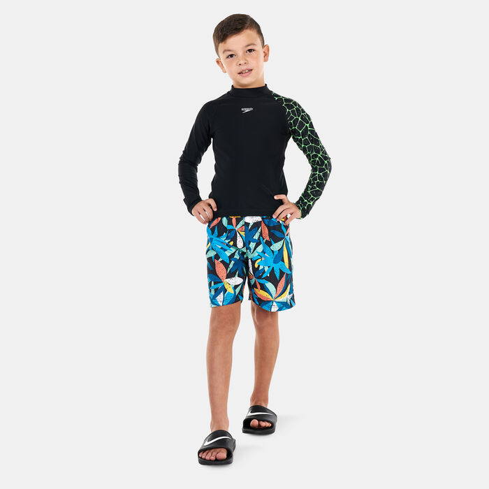 Speedo Kids' Printed Long Sleeve Rashguard Green image number 2
