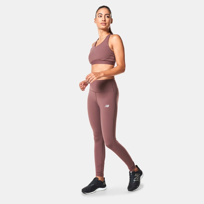 New Balance Women's Sleek Medium-Support Sports Bra White New Balance Women's Sleek Medium-Support Sports Bra White image number 4