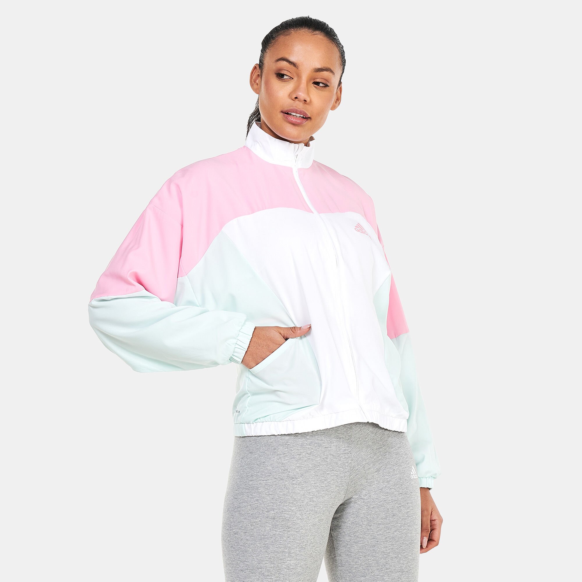Buy adidas Women s Designed to Move Colorblock Track Jacket Pink