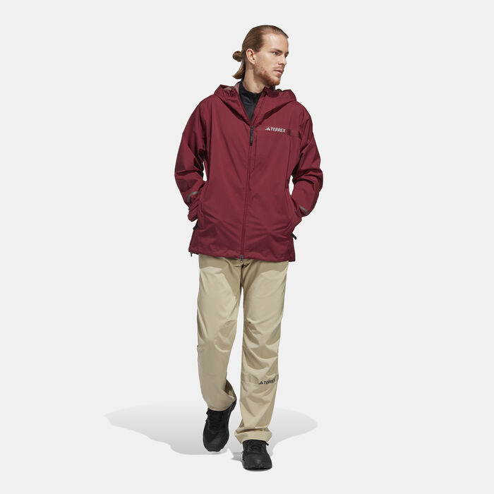 adidas Men's Terrex Multi RAIN.RDY 2.5-Layer Rain Jacket Maroon adidas Men's Terrex Multi RAIN.RDY 2.5-Layer Rain Jacket Maroon image number 2