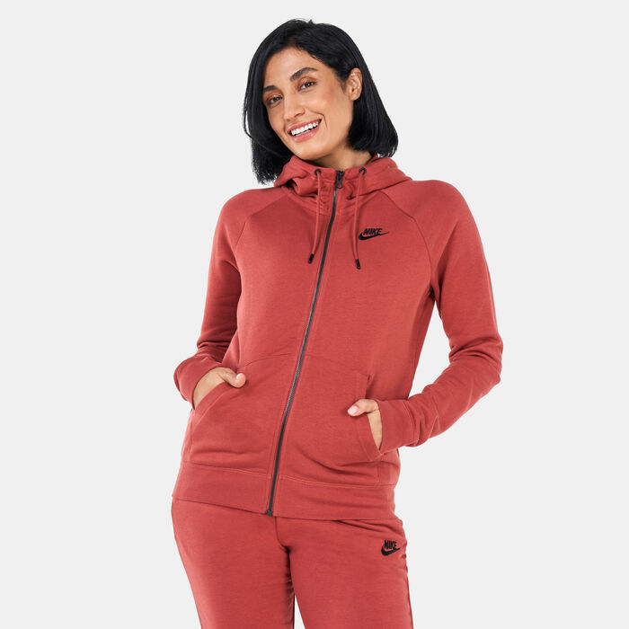 Nike Women's Sportswear Essential Fleece Jacket Brown image number 0