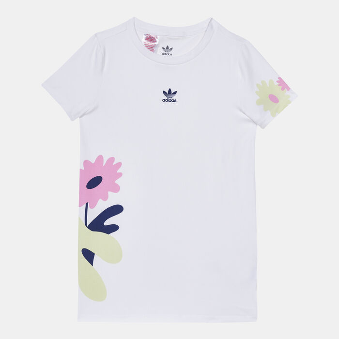 adidas Originals Kids' Flower Print T-Shirt Dress adidas Originals Kids' Flower Print T-Shirt Dress image number 0