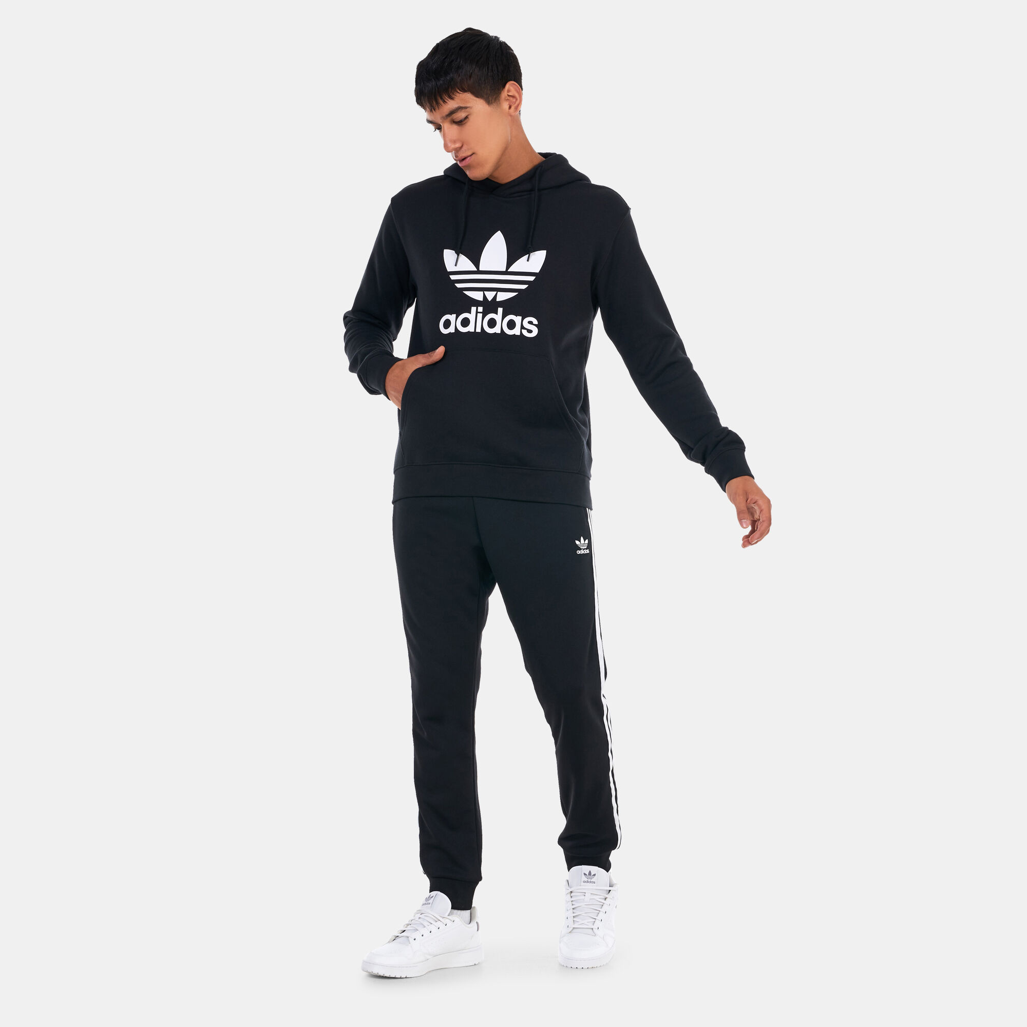 Buy adidas Men s Adicolor Classics Trefoil Hoodie Black in KSA SSS