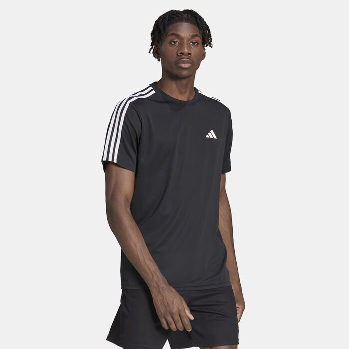 adidas Men's Train Essentials 3-Stripes Training T-Shirt Black image number 0