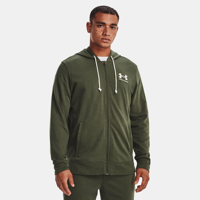 Under Armour Men's UA Rival Terry LC Full Zip Hoodie Green image number 0