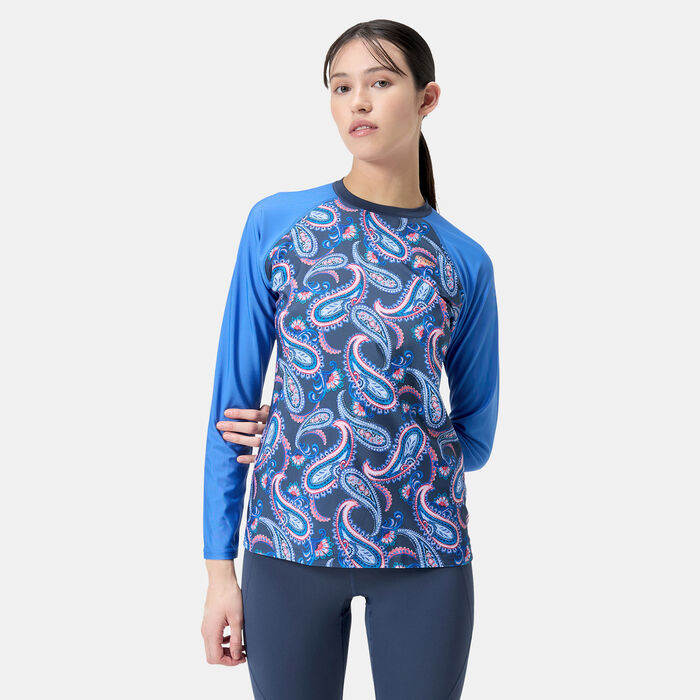 Speedo Women's Long Sleeve Swimming Rashguard Blue Speedo Women's Long Sleeve Swimming Rashguard Blue image number 0