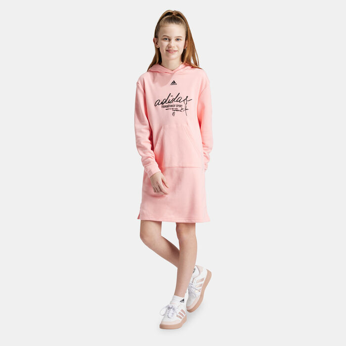 adidas Kids' Brand Love Hooded Dress Pink image number 0
