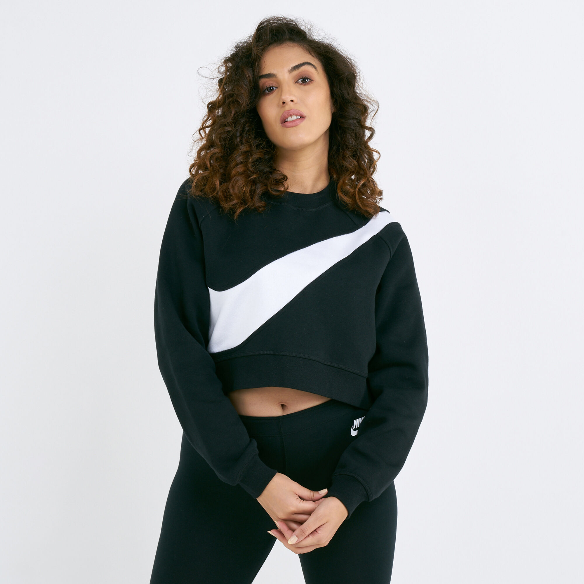 Buy Nike Women s Swoosh Crew Fleece Sweatshirt Black in KSA SSS