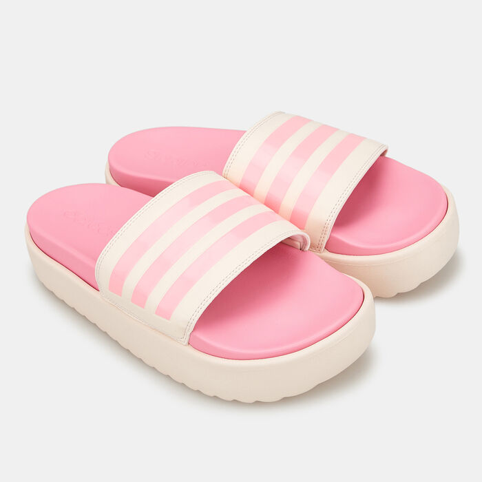 adidas Women's Adilette Platform Slides Pink adidas Women's Adilette Platform Slides Pink image number 0