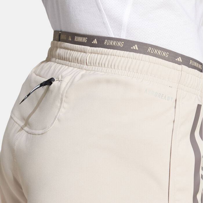 adidas Women's Own The Run 3-Stripes Shorts Beige adidas Women's Own The Run 3-Stripes Shorts Beige image number 4