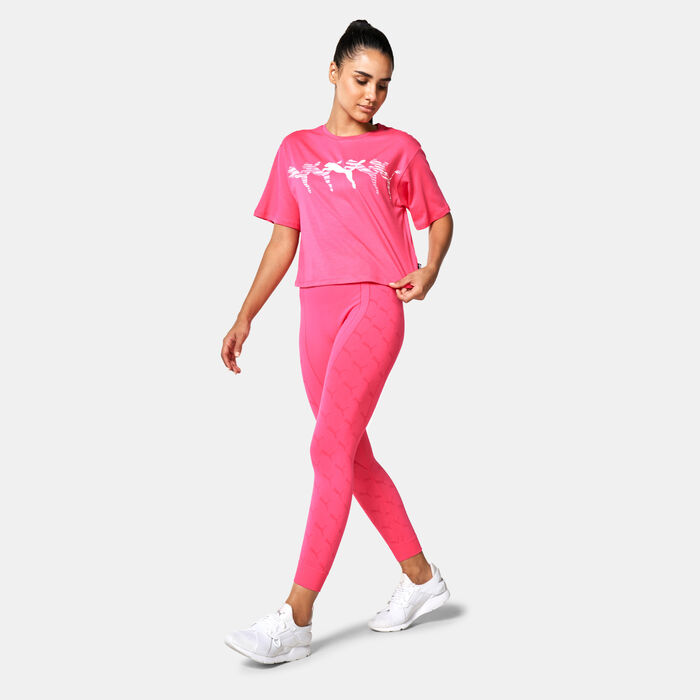PUMA Women's Essential+ Logo Lab T-Shirt Pink image number 2