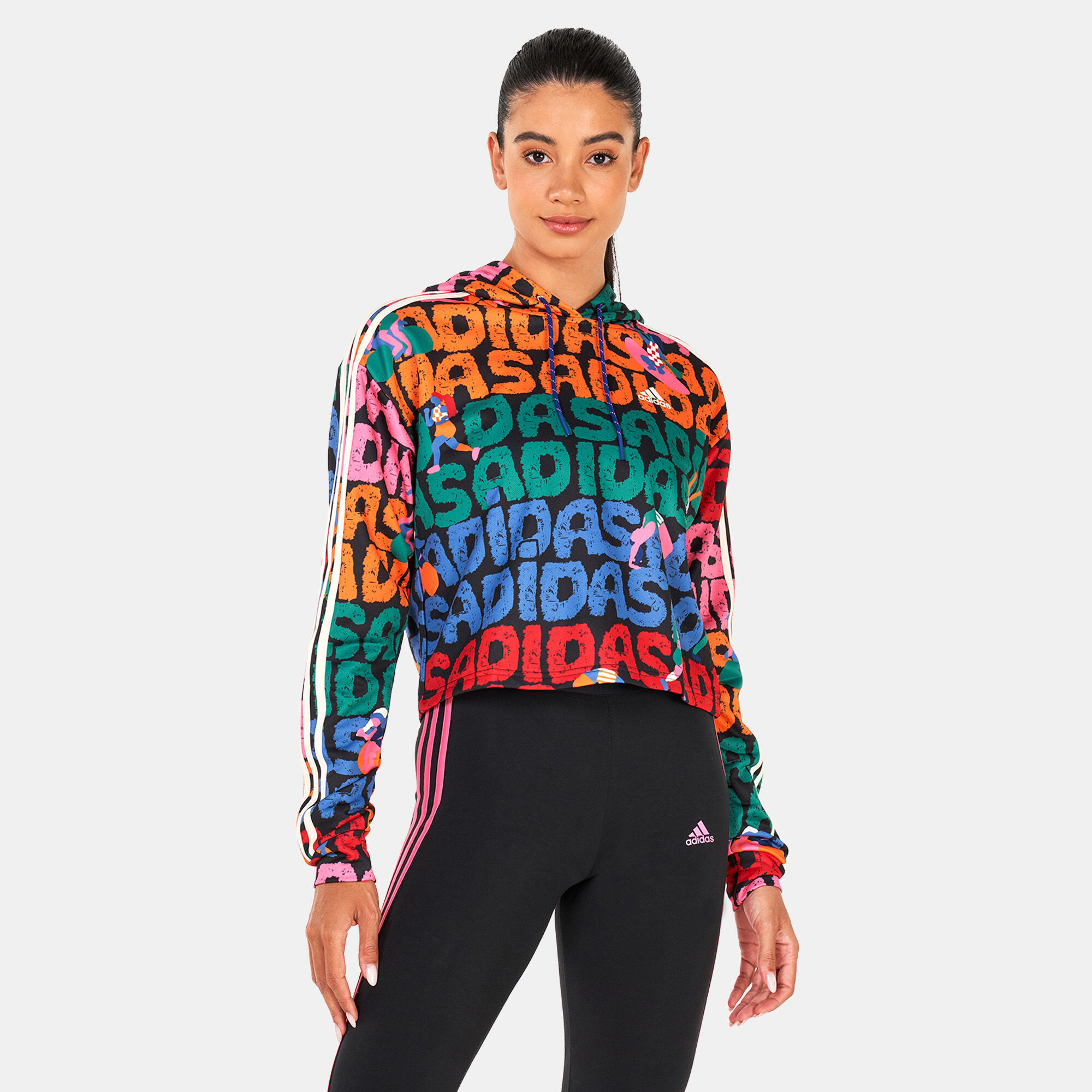Buy adidas Women s X FARM Rio 3 Stripes Hoodie Multi Color in KSA SSS