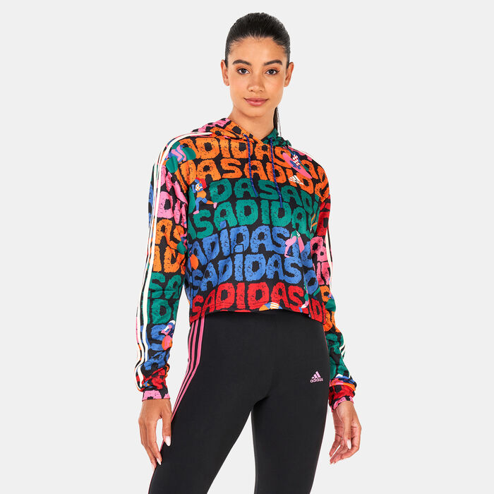 adidas Women's X FARM Rio 3-Stripes Hoodie Multi-Color image number 0