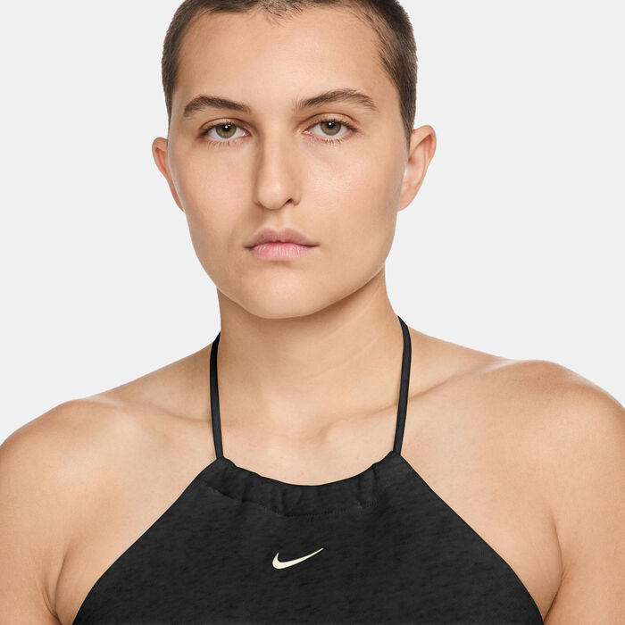 Nike Women's Sportswear Chill Terry Halter Crop Top Black image number 2