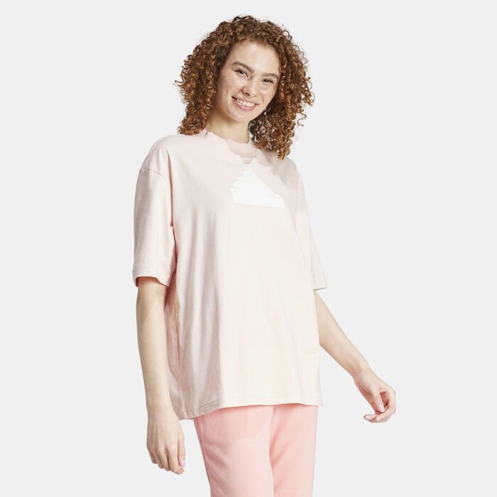 adidas Women's Future Icons Badge Of Sport Boyfriend T-Shirt Pink adidas Women's Future Icons Badge Of Sport Boyfriend T-Shirt Pink image number 2