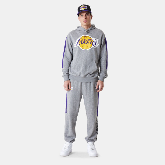 New Era Men's Los Angeles Lakers NBA Colour-Block Pullover Hoodie Grey New Era Men's Los Angeles Lakers NBA Colour-Block Pullover Hoodie Grey image number 2
