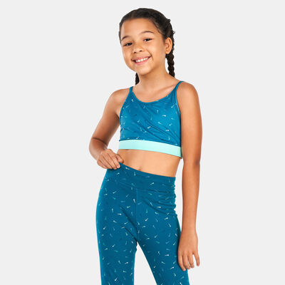 Nike Kids' One Logo Print Sports Bra Blue