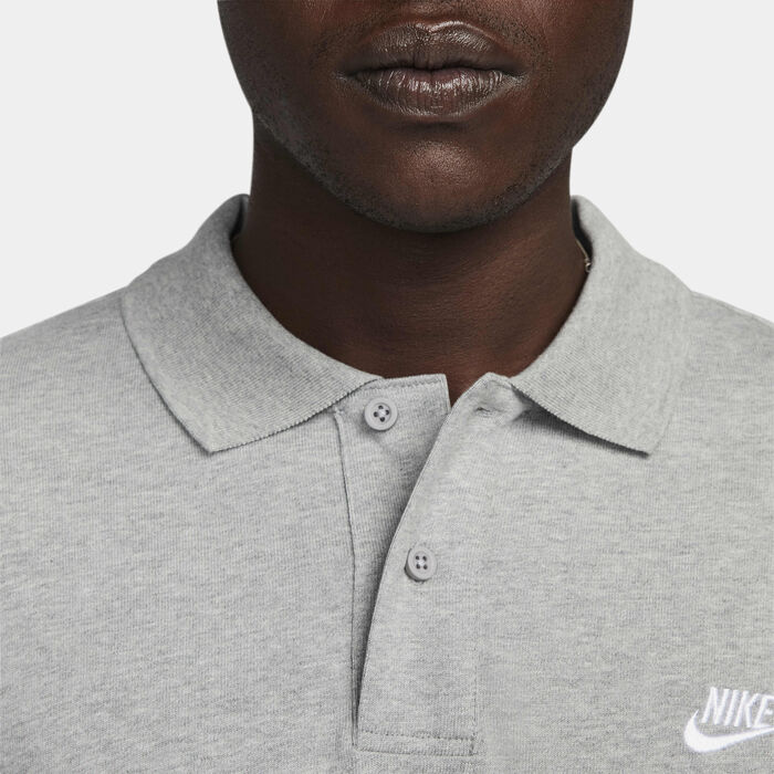 Nike Men's Club Long-Sleeve Polo Shirt Grey Nike Men's Club Long-Sleeve Polo Shirt Grey image number 4
