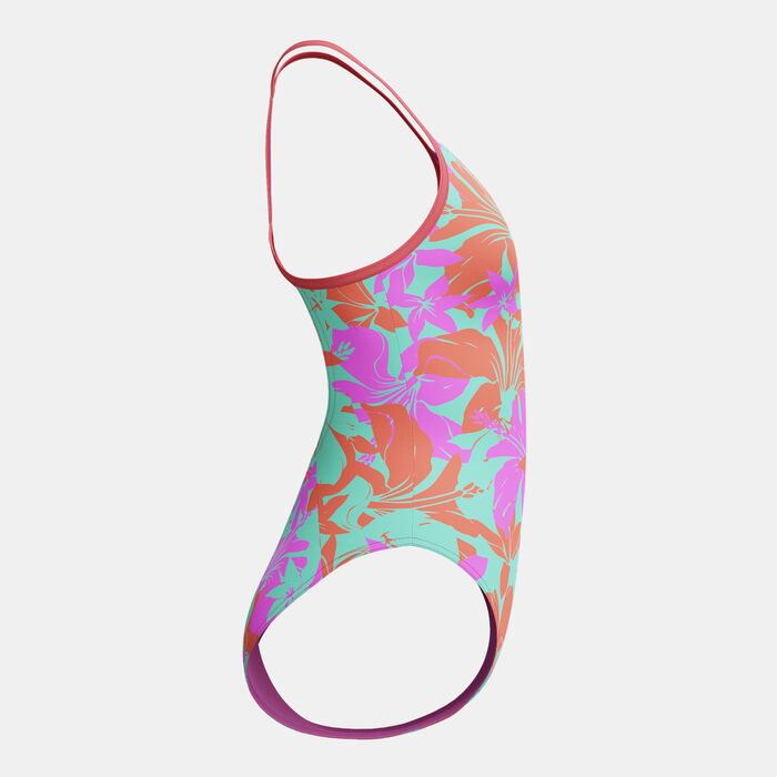 Speedo Kids' Allover Print Lane One-Piece Swimsuit Pink Speedo Kids' Allover Print Lane One-Piece Swimsuit Pink image number 2
