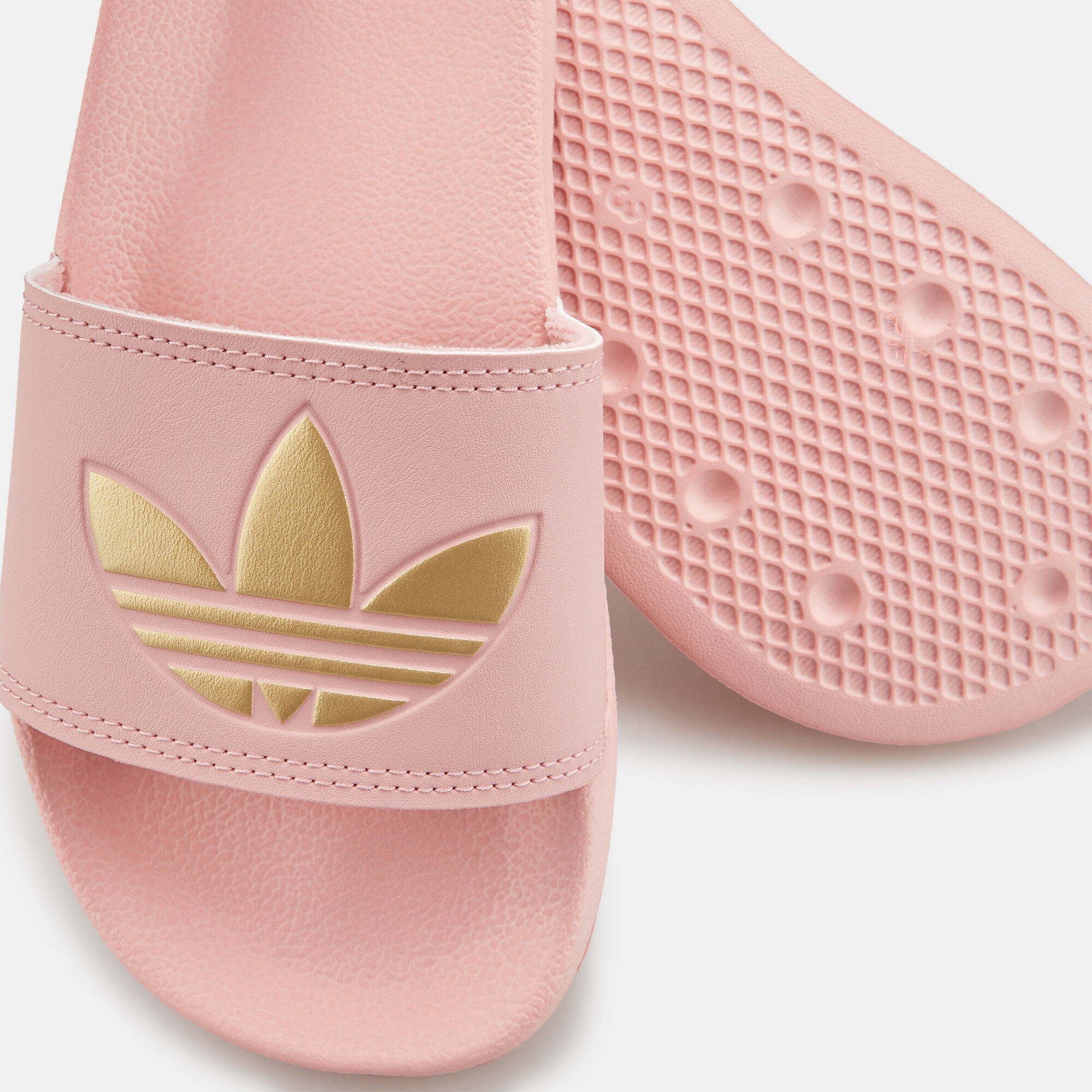 Adidas womens slides pink sale