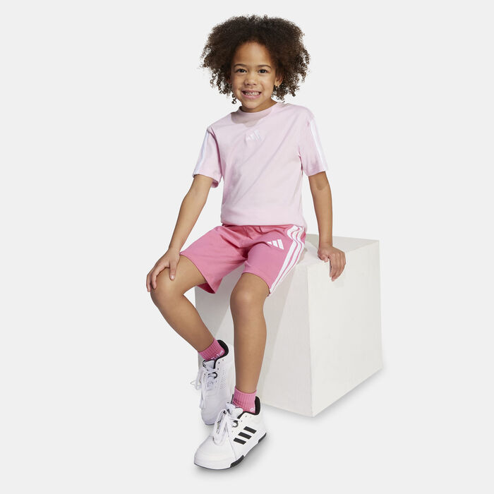 adidas Kids' Essentials T-Shirt And Shorts Set Pink image number 2