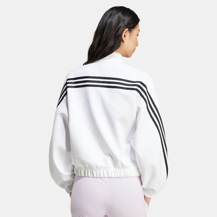 adidas Women's Future Icons 3-Stripes 1/4-Zip Sweatshirt White adidas Women's Future Icons 3-Stripes 1/4-Zip Sweatshirt White image number 1