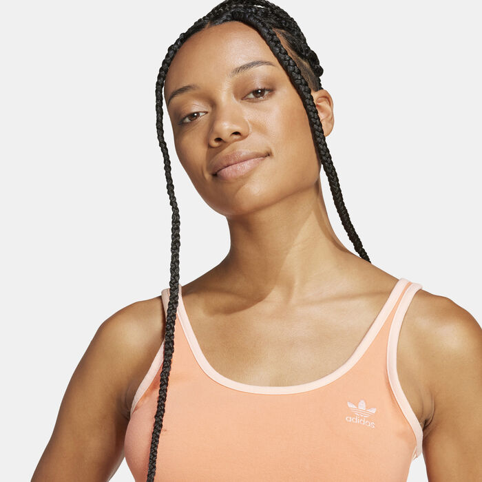 adidas Originals Women's Adicolor 3-Stripes Crop Top Orange image number 3