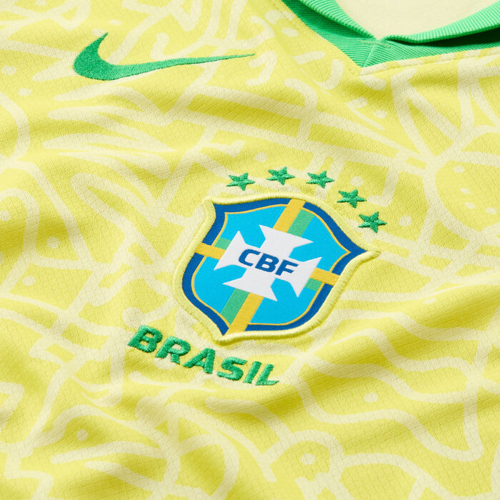Nike Kids' Brazil Stadium Dri-FIT Replica Home Football Jersey - 2024 yellow Nike Kids' Brazil Stadium Dri-FIT Replica Home Football Jersey - 2024 yellow image number 3