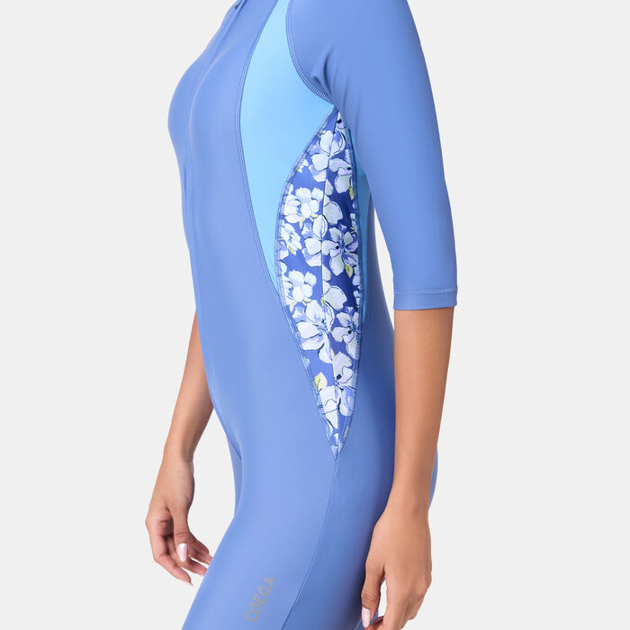 COEGA Women's Slim-Kini 3/4 One-Piece Swimsuit Blue COEGA Women's Slim-Kini 3/4 One-Piece Swimsuit Blue image number 2